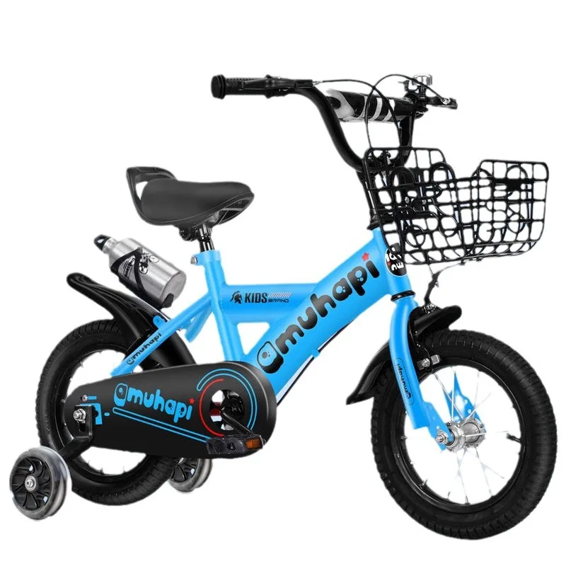 

Children 12-20 Inches Male Female Baby 3-5-8 Years Front Rear Double Brakes Carbon Steel Kids Bicycle with Training Wheels