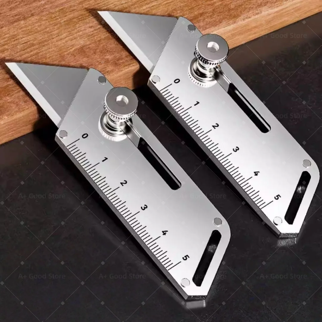 Heavy Duty Utility Knife Multifunctional Stainless Steel Knife Craft Cutter with Ruler Scale Cardboard Cartons Paper Knife Small