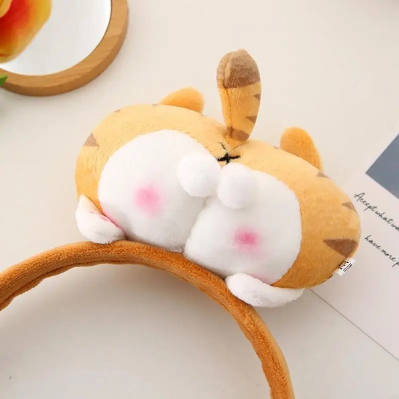 

X4YC White Kitten Butt Hair Accessory Headpiece Makeup Hair Band for Women