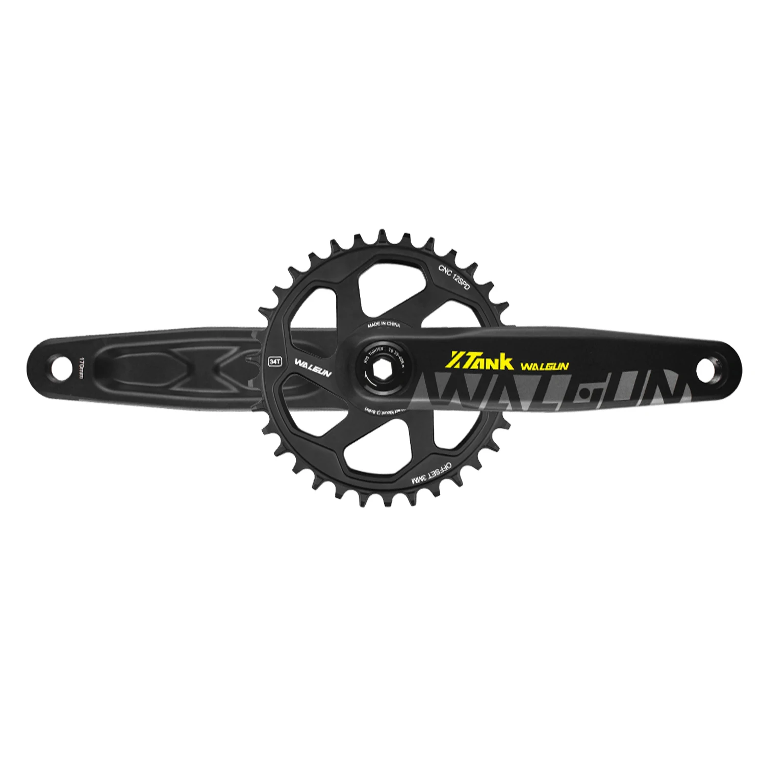 Walgun XTank Crankset MTB Mountain Bike Connecting Rods GX Crank 170 175mm Arms 6mm 3mm Offset Chainring DUB 12 Speed 32/34/36T