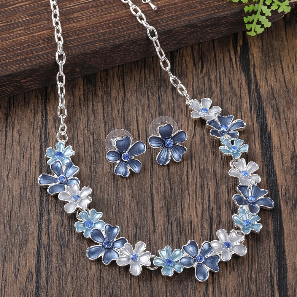 Cring Coco Trendy Necklace Earrings Sets Fashion Flower shape Zinc Alloy Necklaces Earring Set Ladies Fashion Jewelry 2023