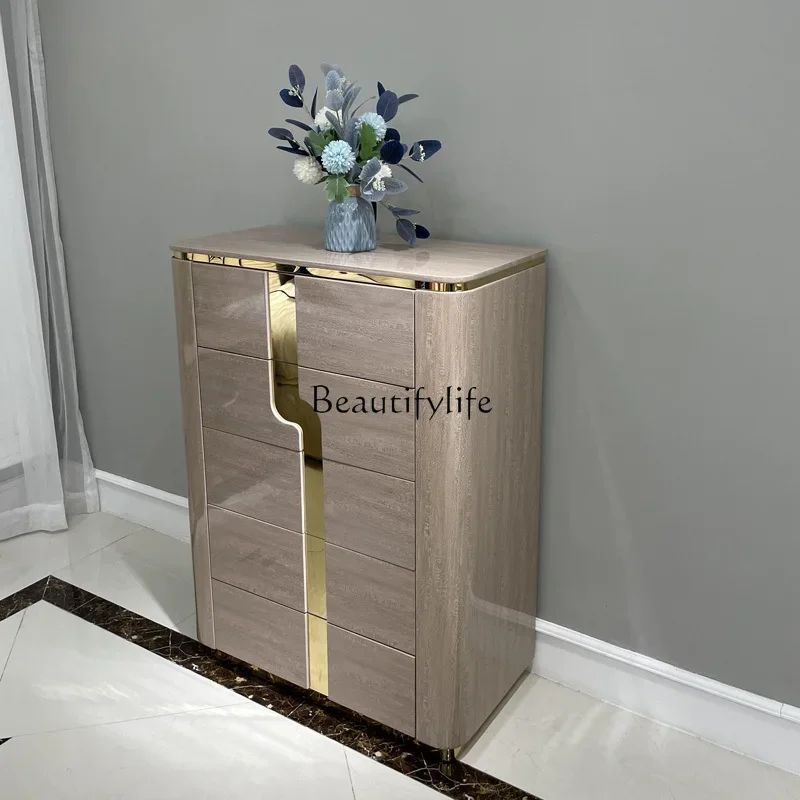 

Italian light luxury solid wood chest bedroom Hong Kong simple locker