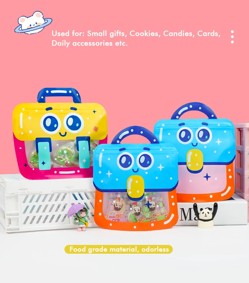 20/50pcs Kindertag Geburtstags feier Geschenk beutel Geschenkt üte Lebensmittel qualität Cartoon tragbare Macaron Farbe Abschluss versiegelung Taschen – Detail 3