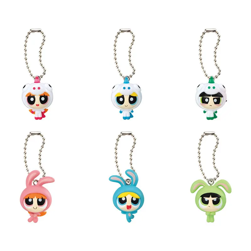 Bandai Powerpuff Girls Blossom Unicorn Rabbit Shape Pendant Keychain Gashapon Mini Figure Bag Charm For Adult Collectors view 5