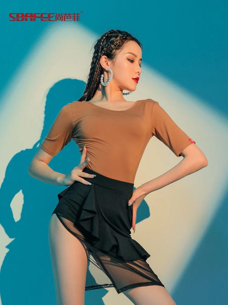 Latin Dance Practice Suit For Female Adults New Summer Backless Training Top