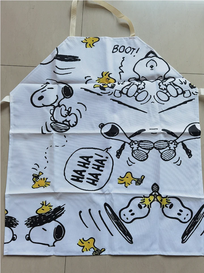 Cartoon Snoopy Polyester Linen Adult Apron Fashion Lovely Women Men Household Kitchen Product Avental De Cozinha Delantal Cocina