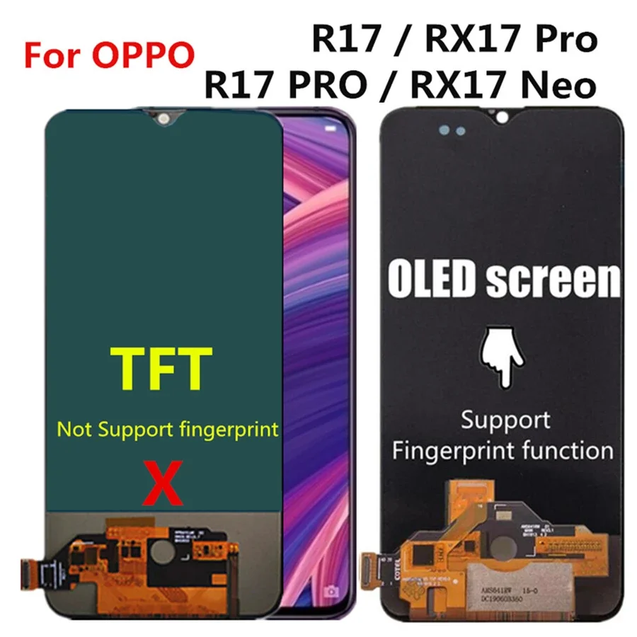 

OEM LCD For OPPO RX17 Pro LCD R17 Pro LCD Display Touch Screen Digitizer Assembly For OPPO RX17 Neo CPH1893 6.4"