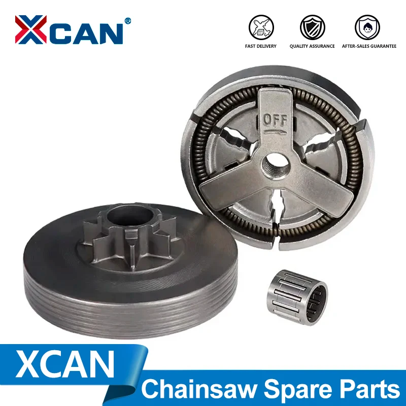 XCAN 3pcs Clutch Drum Clutch Cover Needle Bearing Kit For 4500 5200 5800 45cc 52cc 58cc Chainsaw Spare Parts Garden Tools