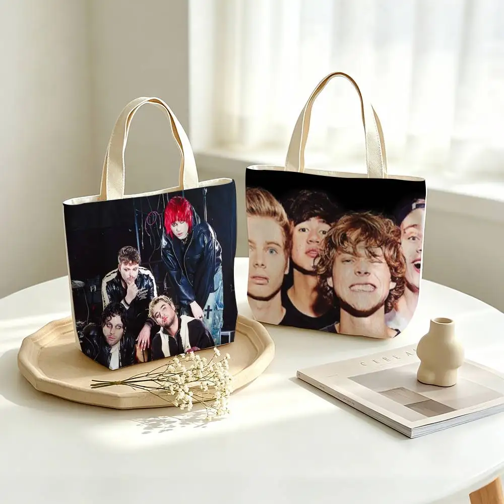 

5SOS S-Seconds of S-Summer Printed Canvas Tote Bag Shoulder Bag Commuter Mommy Shopping Bag