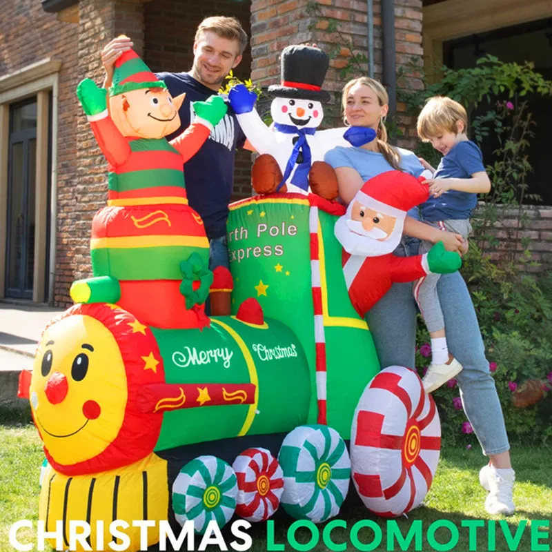 6FT Christmas Decoration Inflatable Toys Xmas Tree with LED Light Outdoro Toys Inflatable Model Festival Party Scene Decor Gift