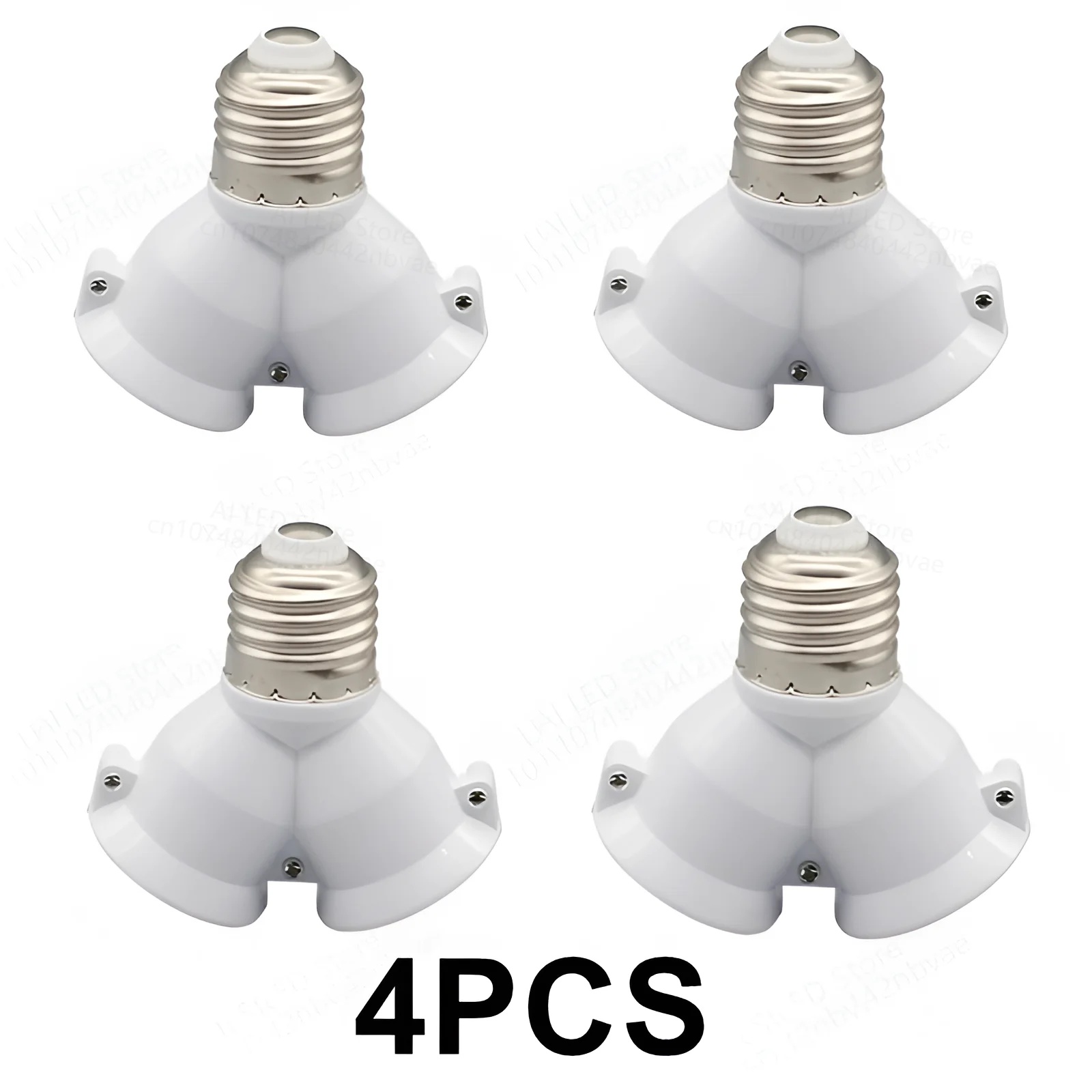 

4PCS 2 In 1 E27 Socket Base 85-265V Extender Splitter Converter Plug Halogen Light Lamp Bulb Holder Copper Contact Adapter Tool