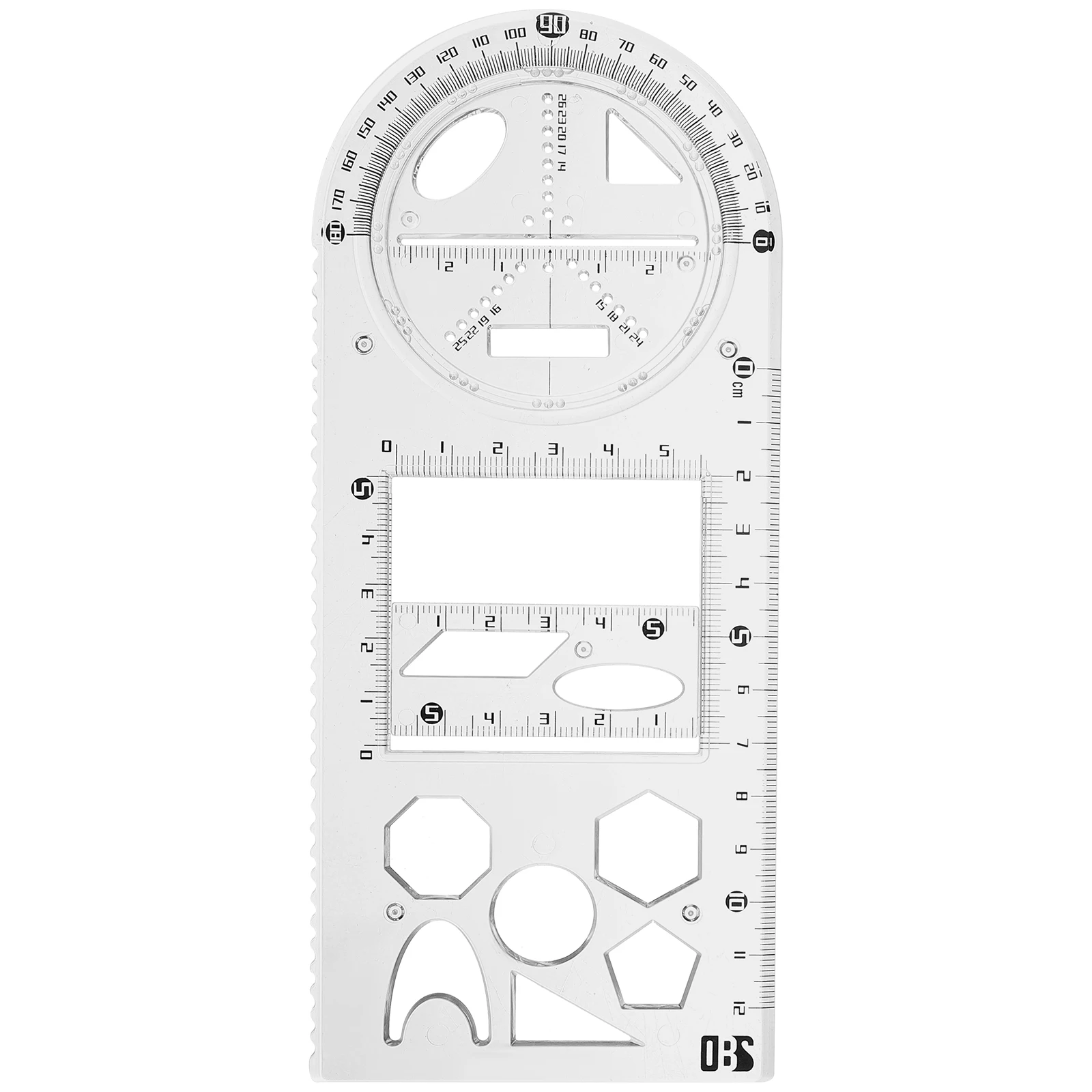 Students Geometric Drawings Template Stencil Plastic Measuring Template Ruler for Drafting Multi-functional Engineering Ruler