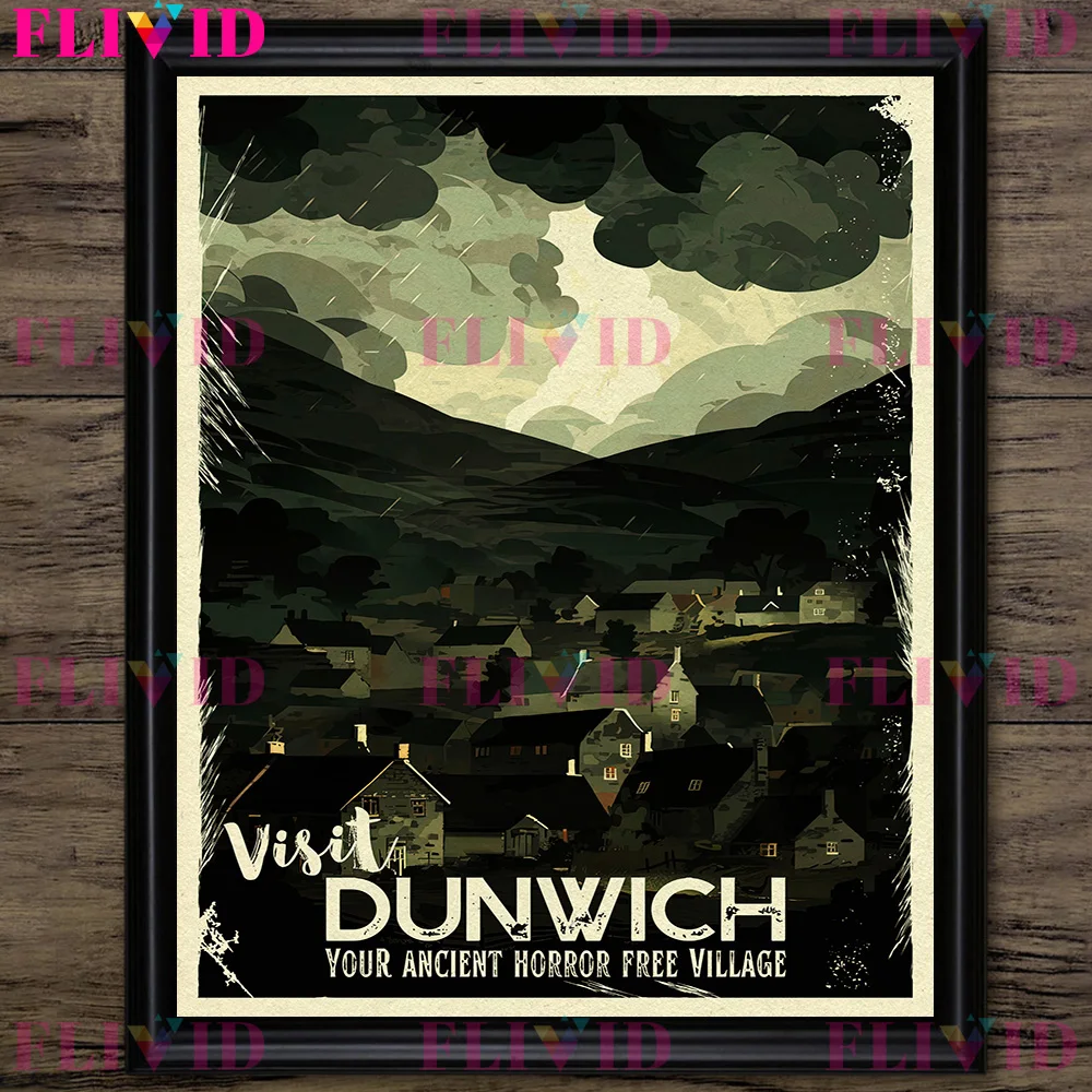 Call Of Cthulhu Travel Poster,Cthulhu Mythos Art Print,Shadow Over Innsmouth,Horror Travel Wall Art Canvas Painting Home Decor - Image 2