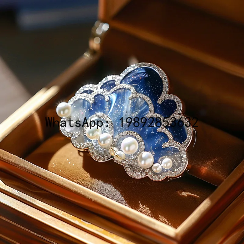 XZ original jewelry Seiko haute couture cloud brooch dinner dress pearl corsage