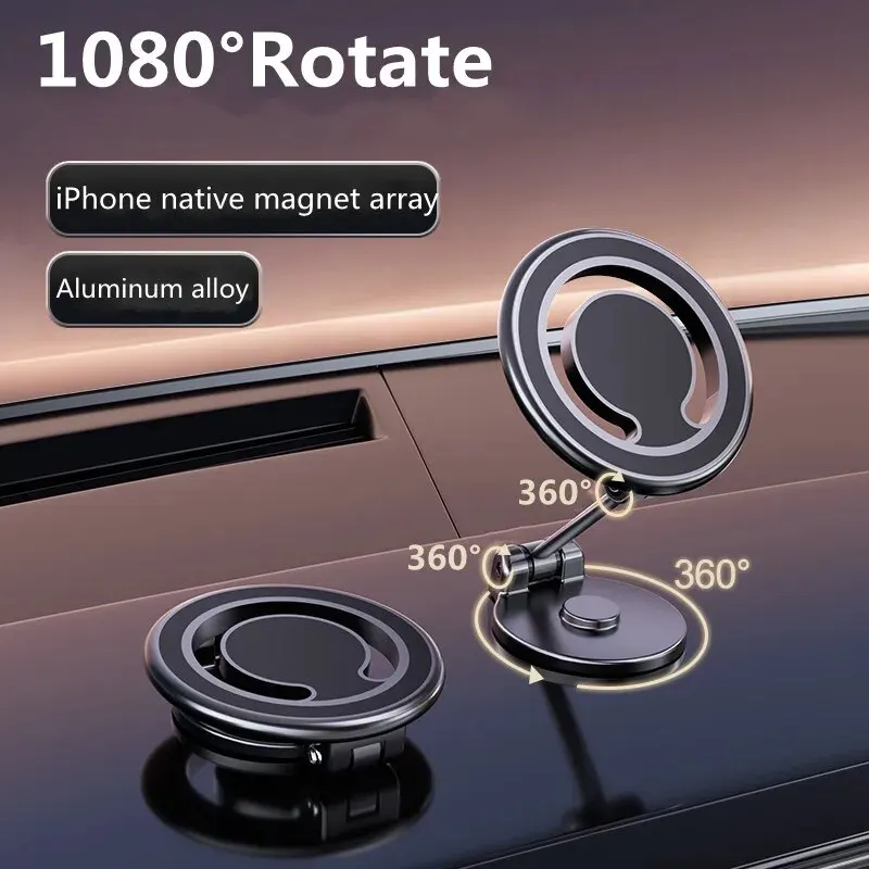 1080 Magnetic Car Mobile Phone Holder Magnet Car Bracket Mount Cell Smartphone Support in Car For iPhone 15 14 13 Samsung Xiaomi image 3