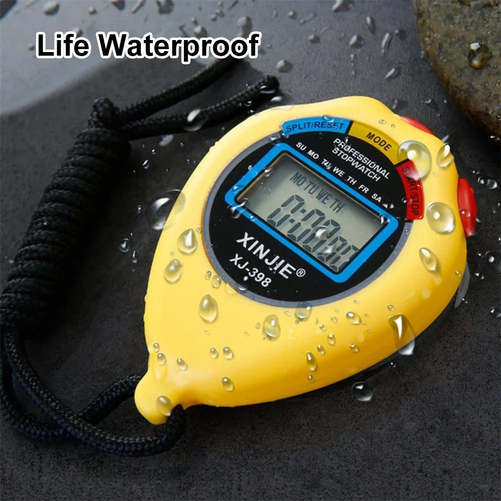 Portable Handheld Waterproof Digital LCD Stopwatch Chronograph High Precision Professional Sports Training Stopwatch Timer