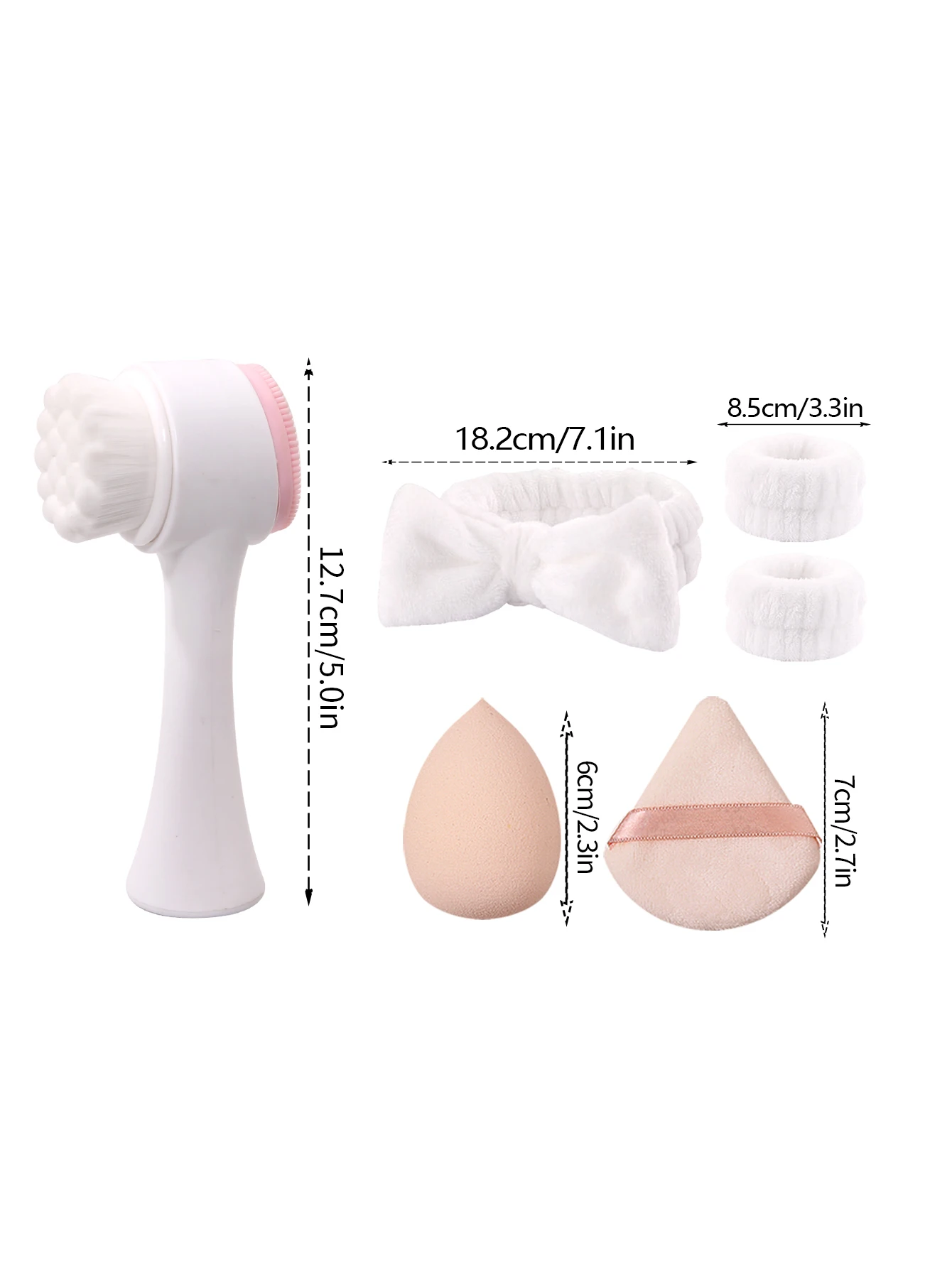 Herramientas de belleza profesionales de 6 uds: juego de limpieza unisex súper suave + juego de esponjas en polvo de esponja de doble propósito seca y húmeda