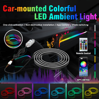 Car LED Ambient Light Interior Acrylic Strips 110cm Full Colors RGB Car Interior Hidden USB App Remote Control Atmosphere Lamp