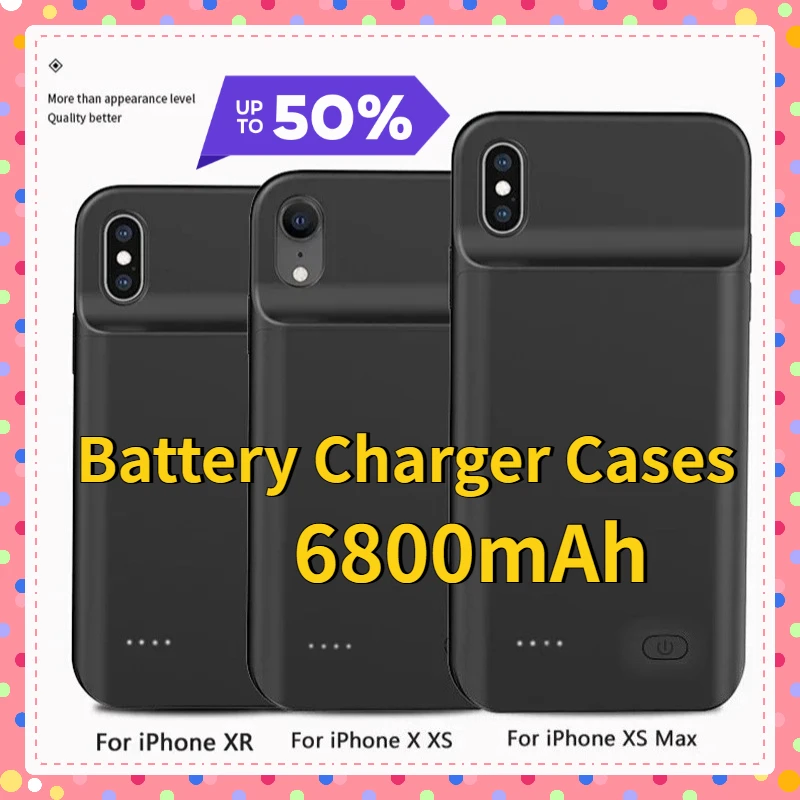 

6800mAh Charger Case External Battery Pack For IPhone XR XS Max X Slim Power Case Cover Battery