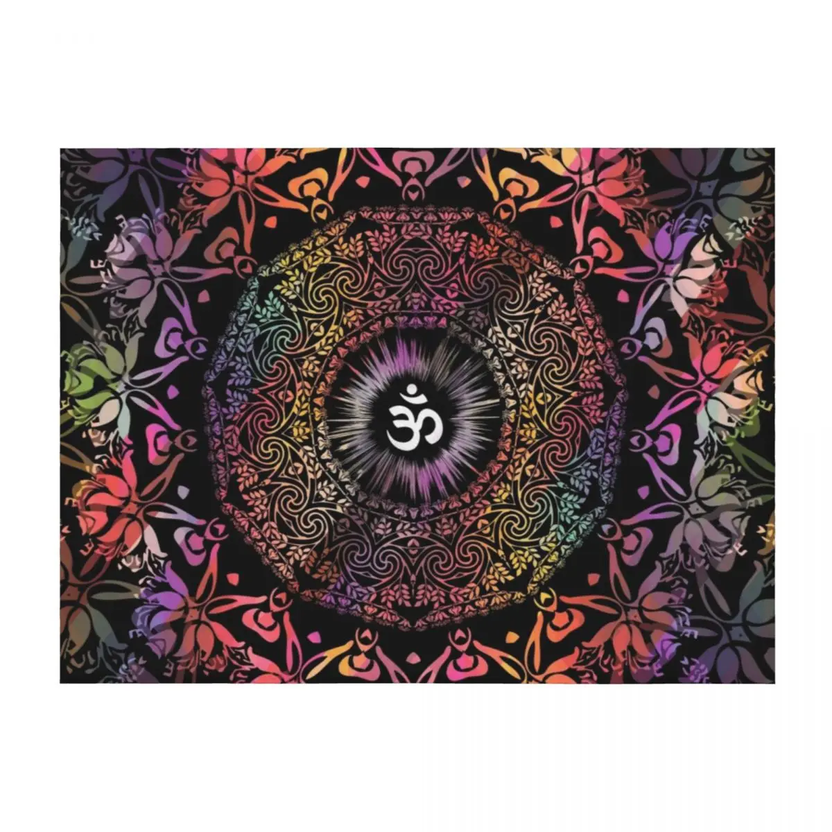 

Mandala Om / Zen Yoga Hippie Meditation Mandala Throw Blanket funny gift Heavy Thin Winter beds Blankets