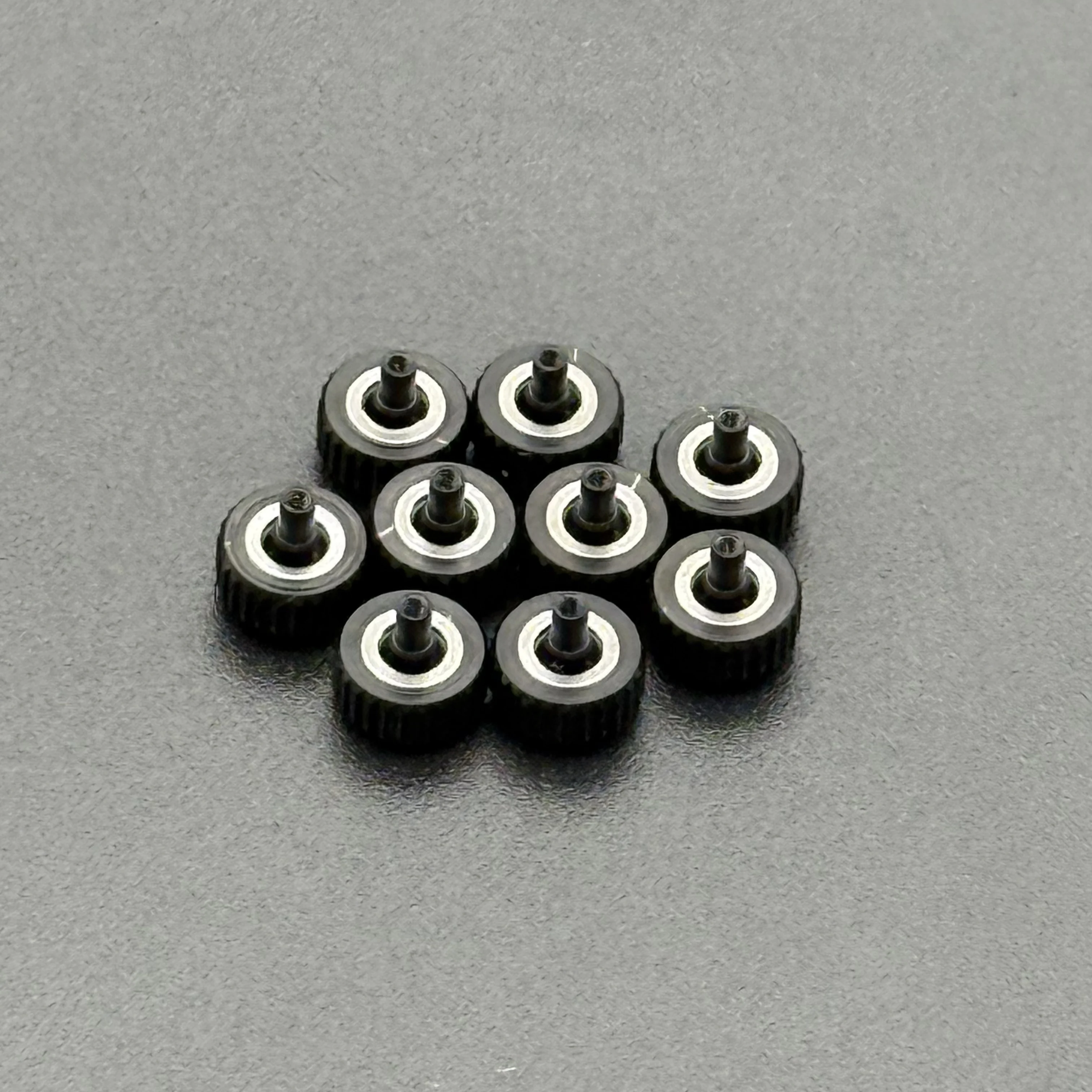 5pcs Long Tube Black Color Steel Watch Crown 3.0mm 3.5mm 4.5mm 5mm 5.5mm 6mm 6.5mm 7mm 8mm Head Diameter
