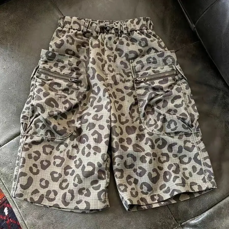Boys Kids Thin Mosquito Pants Summer 2026 New Leopard Print Cargo Baby Cropped Pants