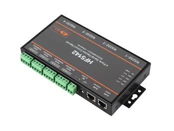Servidor de red Serial HF5142 para el hogar, dispositivo FreeRTOS de 4 puertos RS232/RS485/RS422 a convertidor Ethernet TCP IP Telnet Modbus