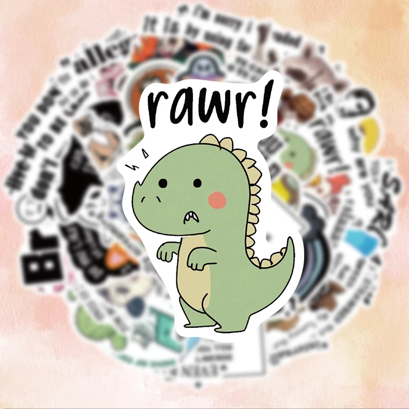 50 Pieces of Fun and Humorous Graffiti Stickers, Suitable for Diaries, Laptops, Car Bumpers, Skateboards, Water Bottles, Computer and Phone Decorations, Etc