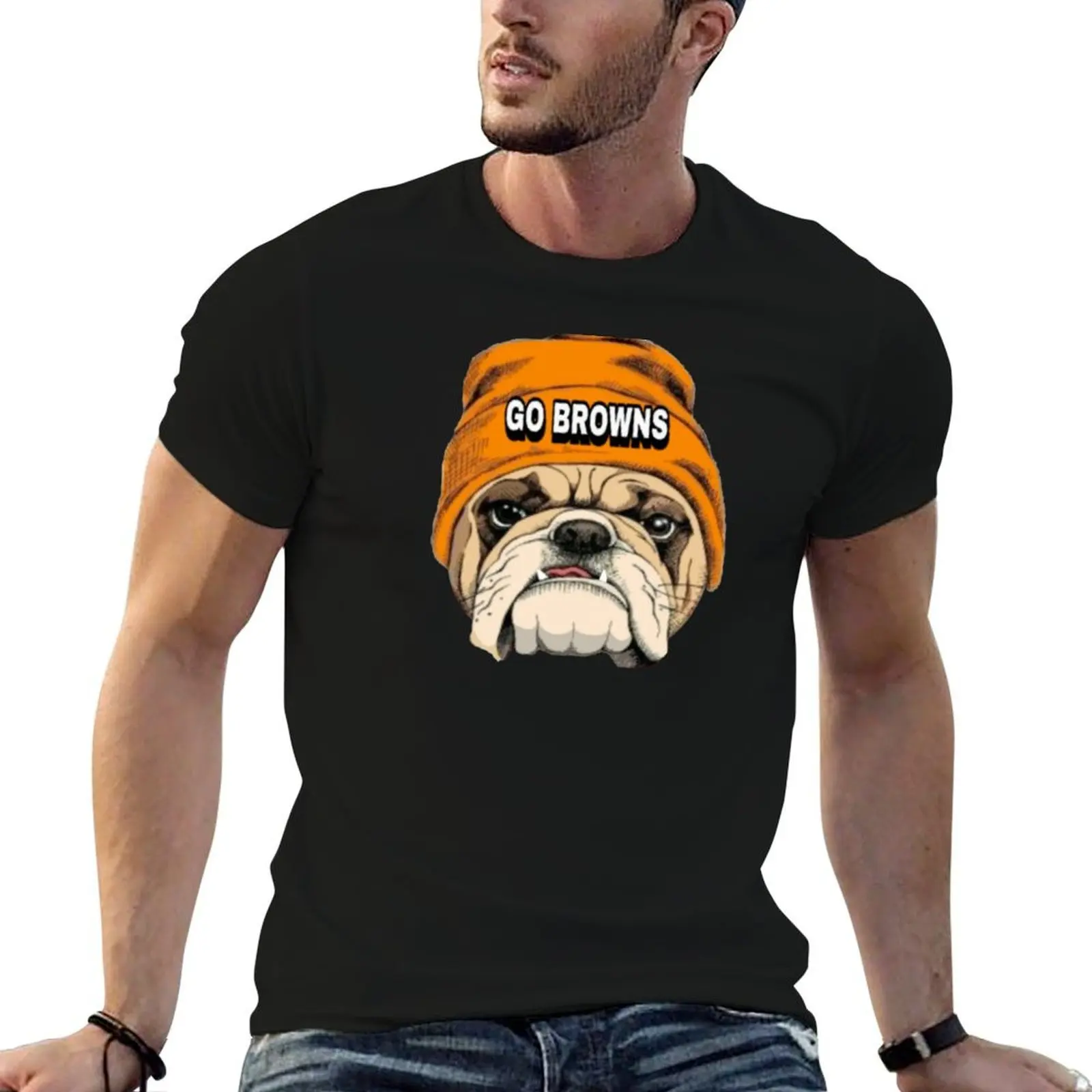 

Футболка Go Browns Dawg Design Essential, футболки для мужчин, белая футболка