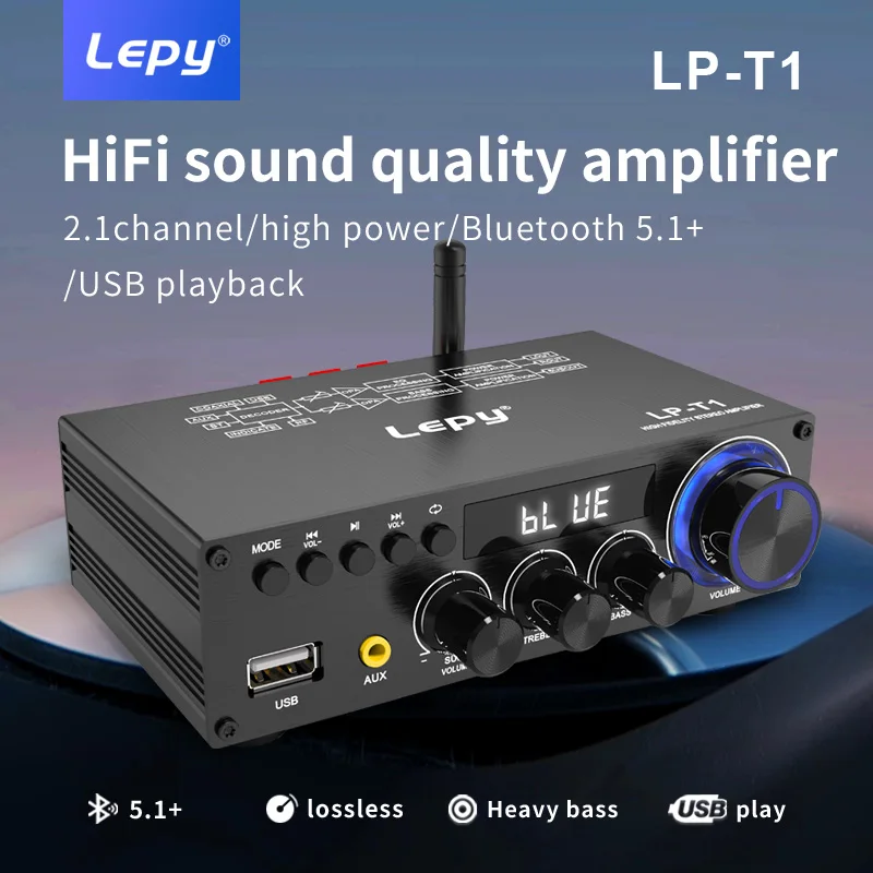 

LEPY-T1 30Wx2+60W Amplifier High Power 2.1 Channel Super Bass Subwoofer Bluetooth 5.1 Coaxial USB Remote Control Function