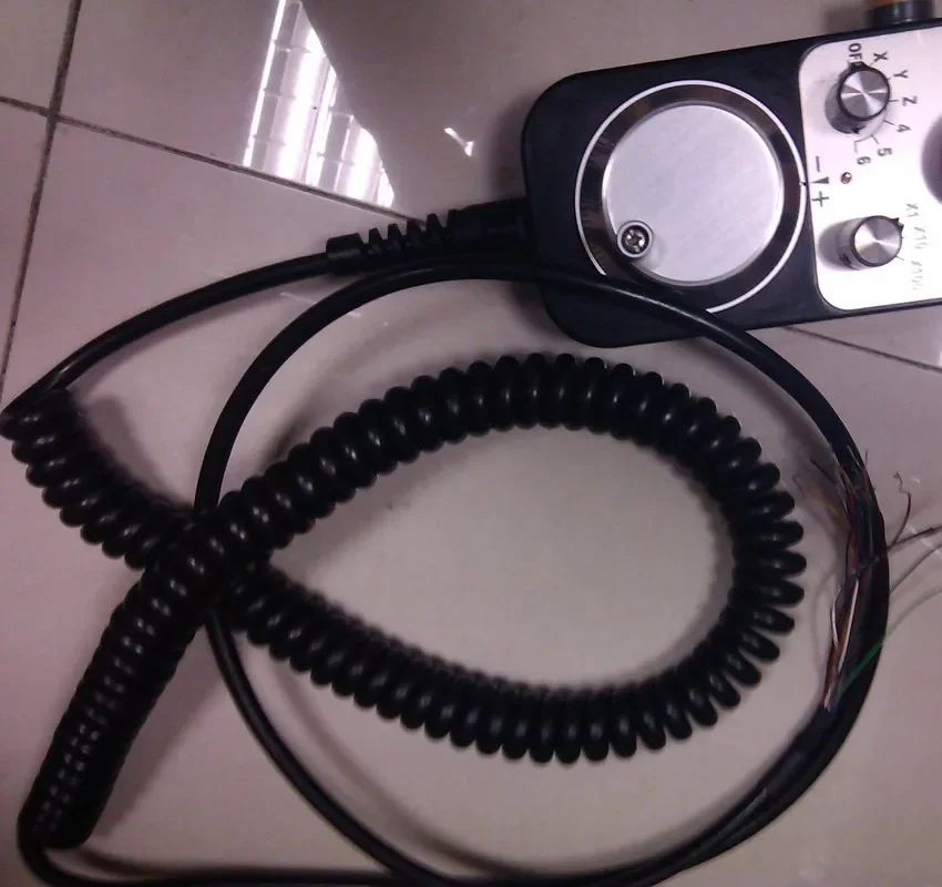 Novo calt 12 19 21 26 núcleos fio de mola cabo espiral para cnc mpg roda manual gerador de pulso cabo de mola