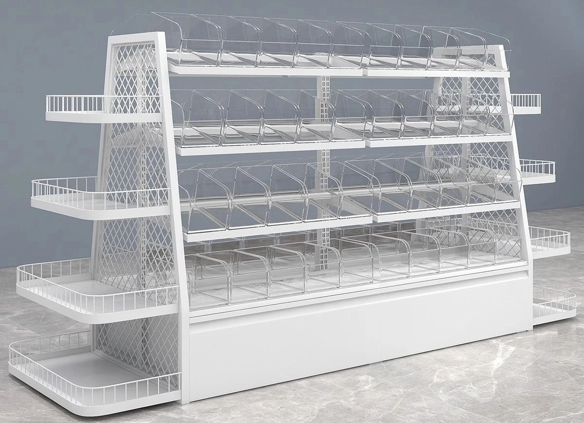 Snack shelves Convenience stores Imported food loose scale boxes Single and double-sided display racks