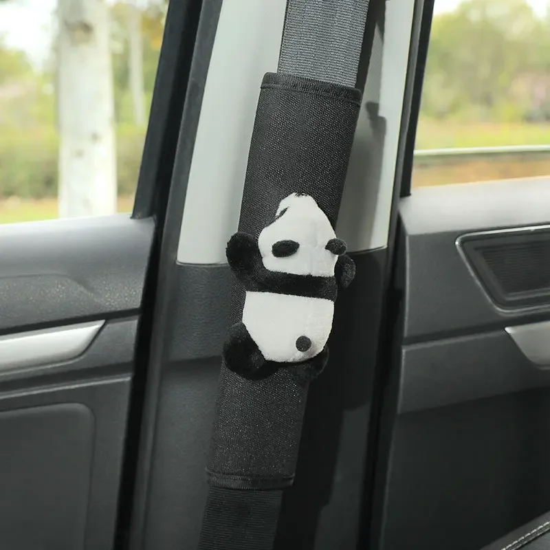 1Pc Panda Car Seat Belt Cover Shoulder Guard Adjustable Shoulder Protector Car Safety Belt Shoulder Pad Auto Interior Accessory