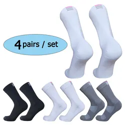 4 pairs  2-color RA men women  mid length cycling socks suitable for racing sports cycling highways bicycles