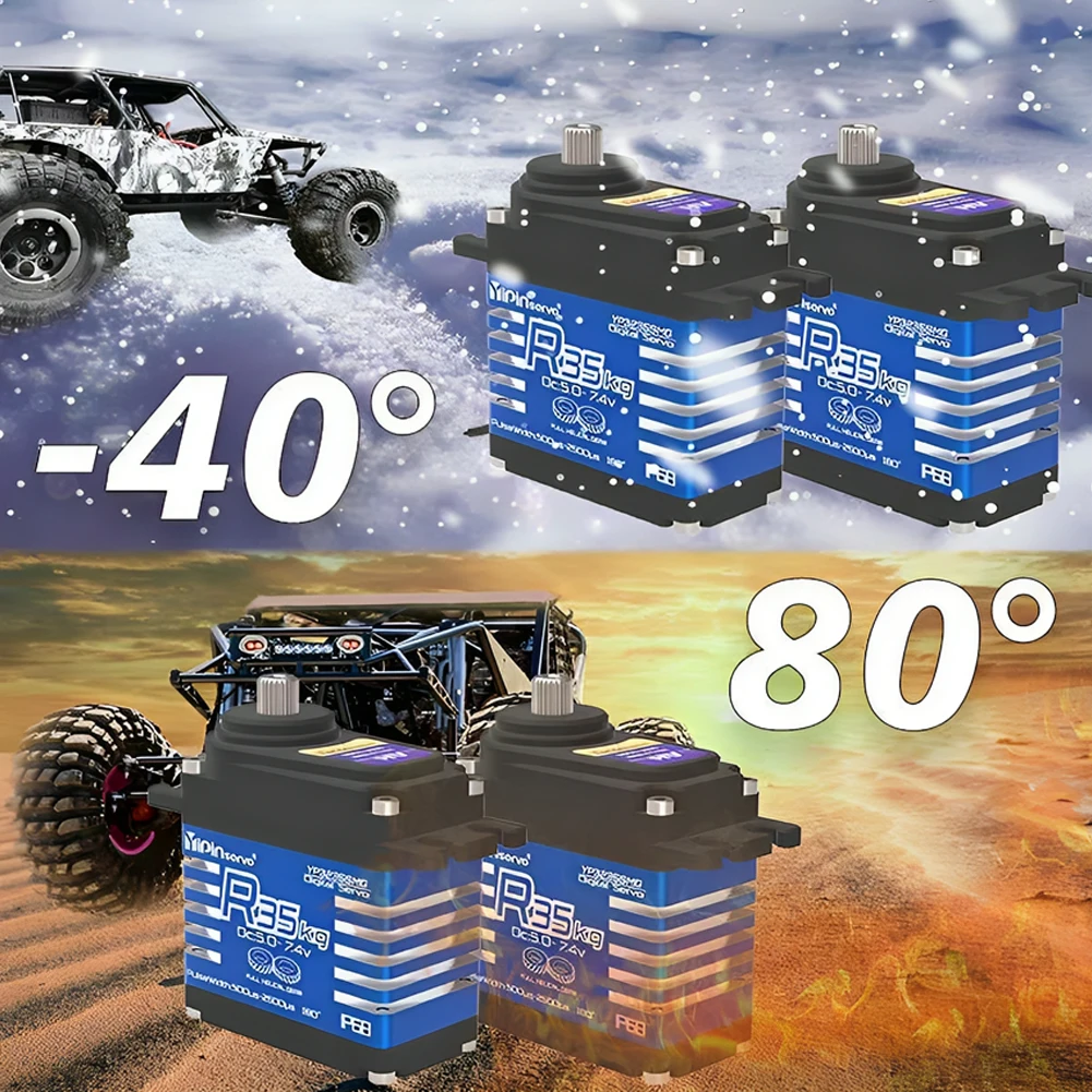35 كجم أجهزة رقمية 7.4 فولت 180 درجة RC محرك معزز عالي الولادة IP68 الصلب حلزوني والعتاد مع 25T سيرفو الذراع 1/8, 1/10 سيارة #5
