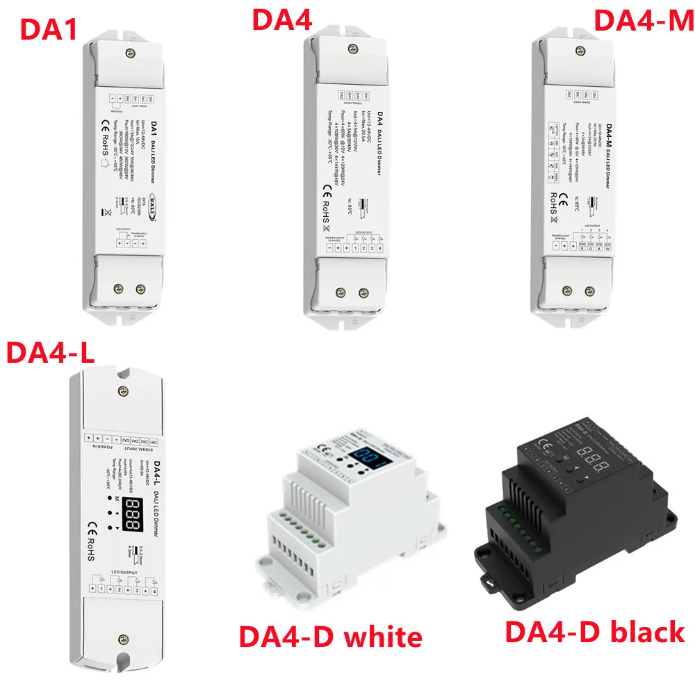 Skydance DALI CV PWM Digital Dimmer DC12/24V 1/4 DALI Address,  Automatically Assigned By DALI Master 1/4 Channel Display