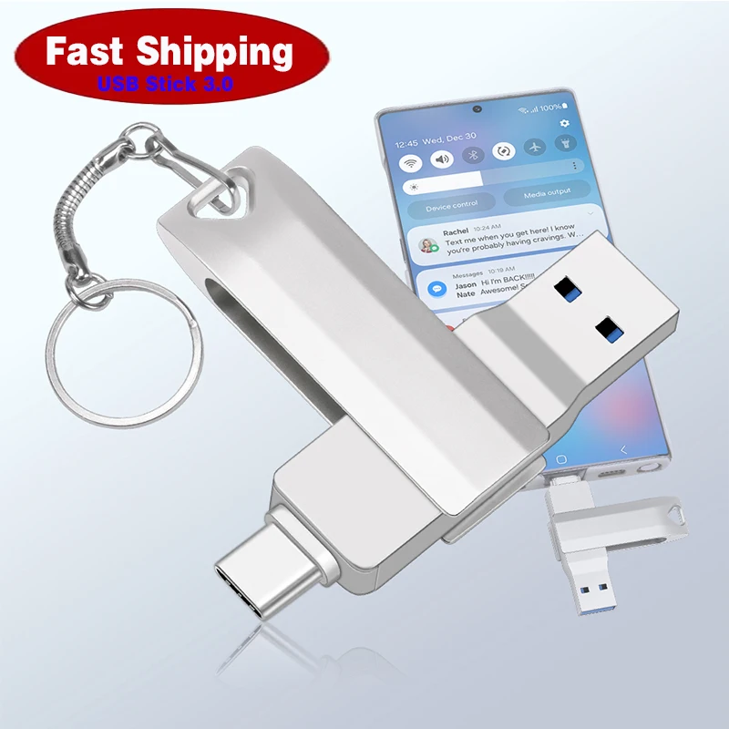 

Fast Shipping Type C 3 in 1 USB 3.0 Flash Drive 16GB pendrive 32GB pen drive 64GB real capacity usb memory stick 128GB for 256GB