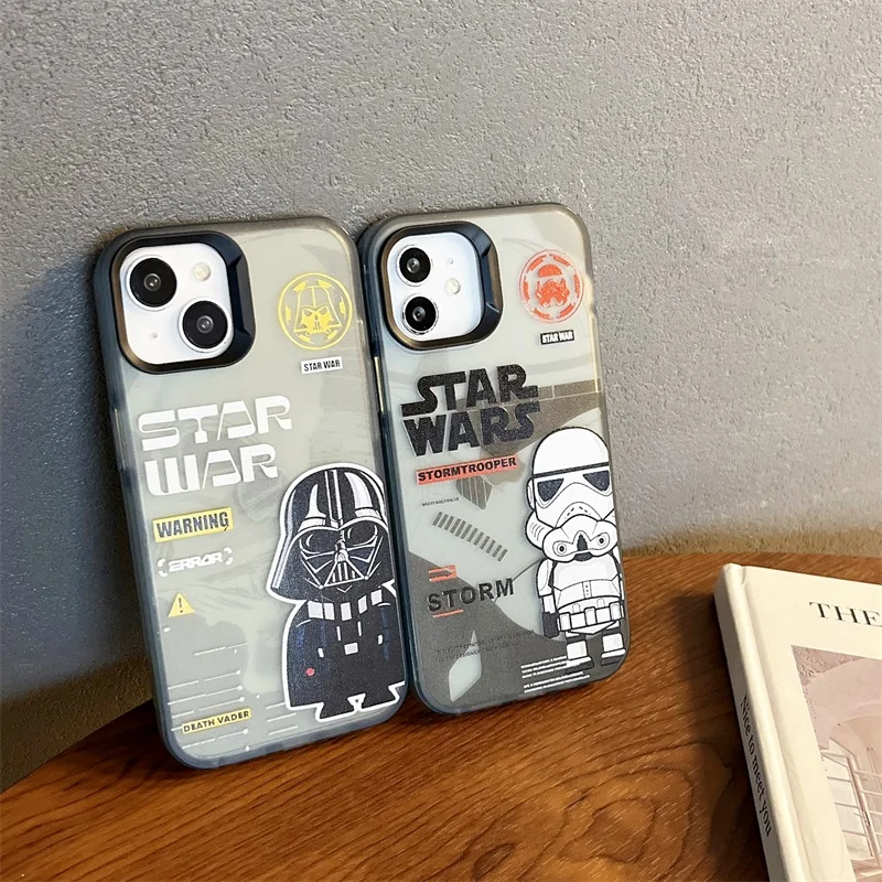 Cute Cartoon Stars-Wars Phone Case For iPhone 15 14 13 12 11 Pro Max Luxury Anime Anti-drop Protection Silicone Back Cover Funda