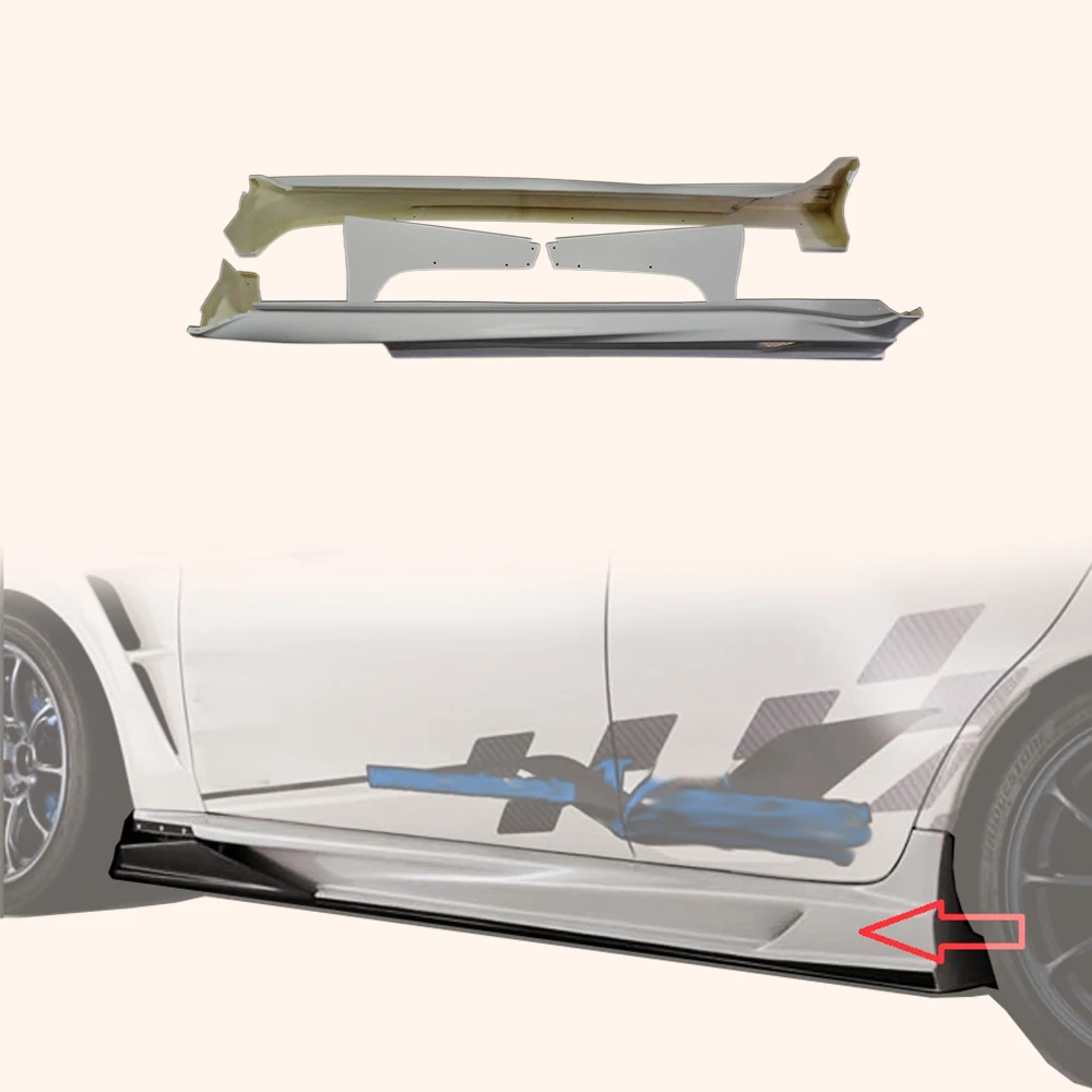 

For Mitsubishi EVO 10 X 07-16 Fiberglass VRS Ultimate Side Skirt With Air Shroud