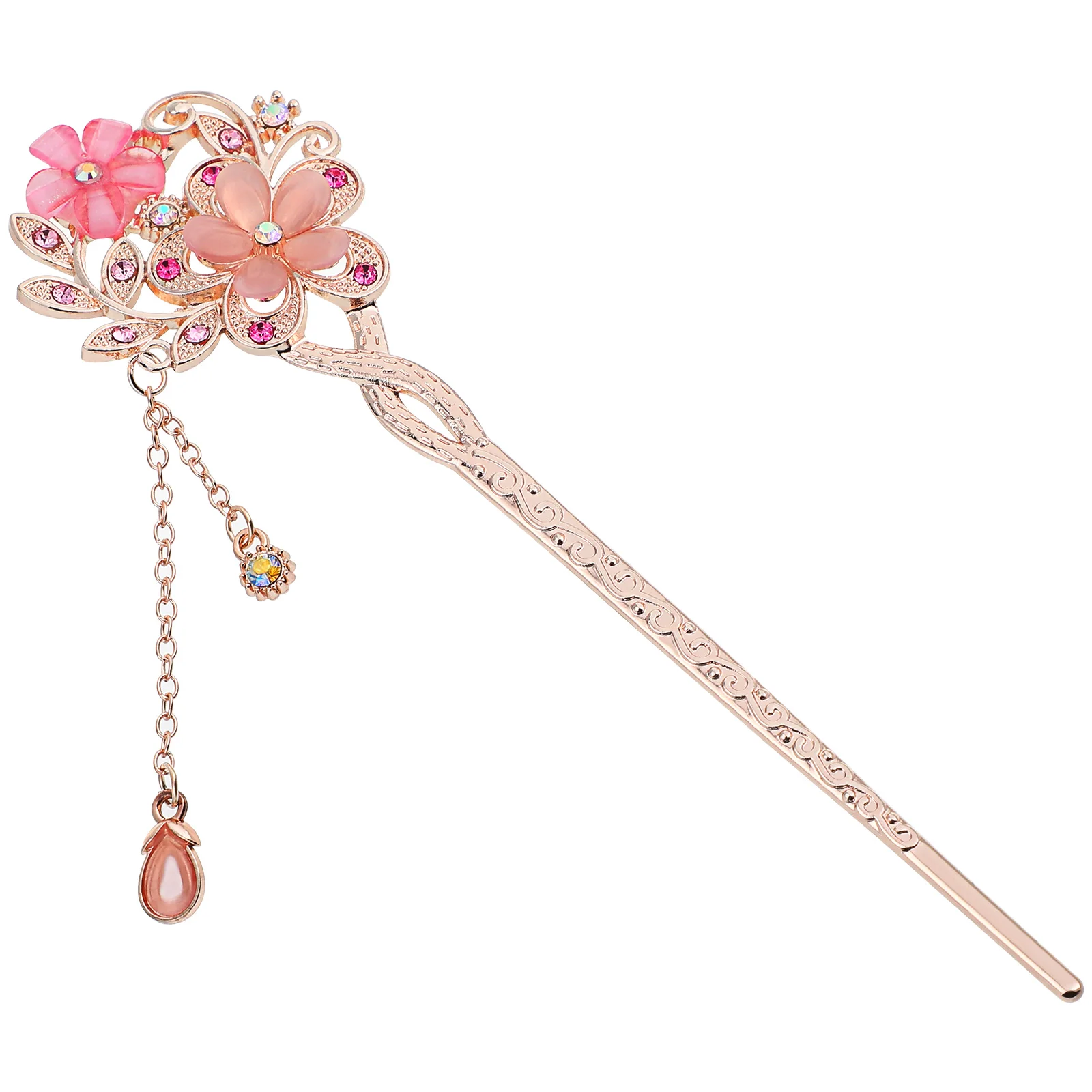 

Заколки для волос с двойным цветком для женщин, заколки, китайские палочки для еды, ваши женские розовые аксессуары, азиатские