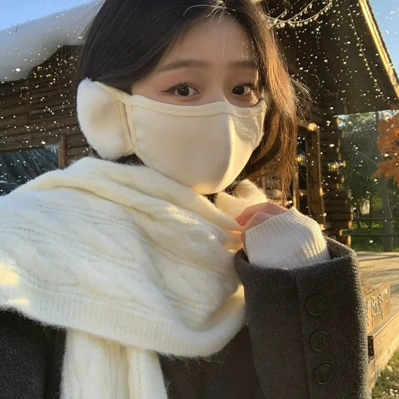 Maschera invernale da donna Maschera per il viso foderata in pile termico antivento con protezione per le orecchie Copertura per il viso calda per la stagione fredda Accessori invernali