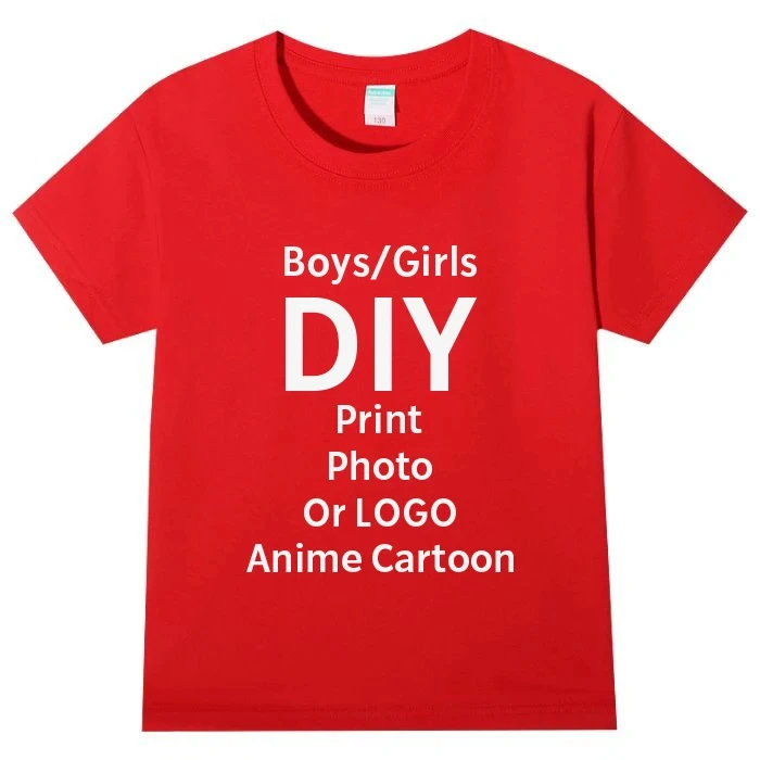 Maßgefertigte T-Shirts, Bedruckt mit Ihrem Design, Logo-Text, Kinder-Rundhals-T-Shirts aus Reiner Baumwolle, Personalisiertes Geschenk-T-Shirt – Detail 2
