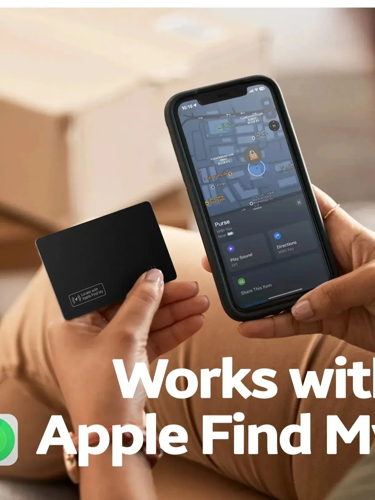 JSPTEC شاحن لاسلكي شحن بطاقة تتبع محفظة GPS محدد علامة صغيرة ذكية IOS لجهاز Apple ابحث عن علامة airtag الخاصة بي