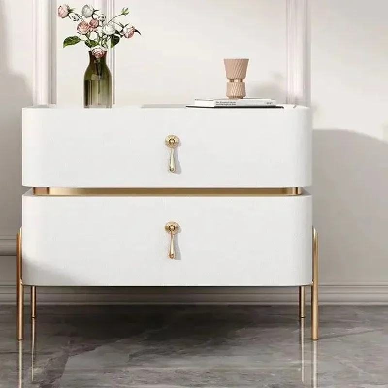 منضدة تخزين عصرية بسيطة وحديثة جمالية فاخرة بجانب السرير وأدراج إسكندنافية أثاث منزلي لطيف Criado Mudo #3