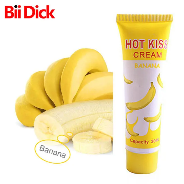 HOT KISS Banana Lubricant Edible Body Grease Oral Vaginal Anal Fruit Lubricant Penis Massage Oil Pain Relieving Love Gel