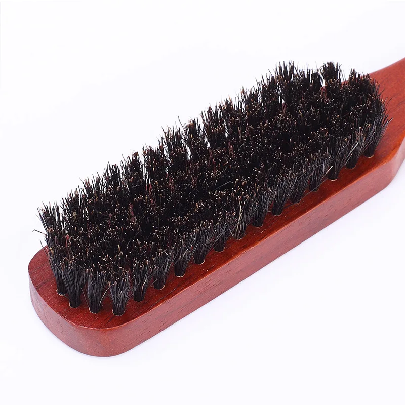 Barber Solid Wood Boar Shaving Brush Beard Massage Black Boar Bristle Hair Brush Curved Wooden Men Beard Mustache Brushes