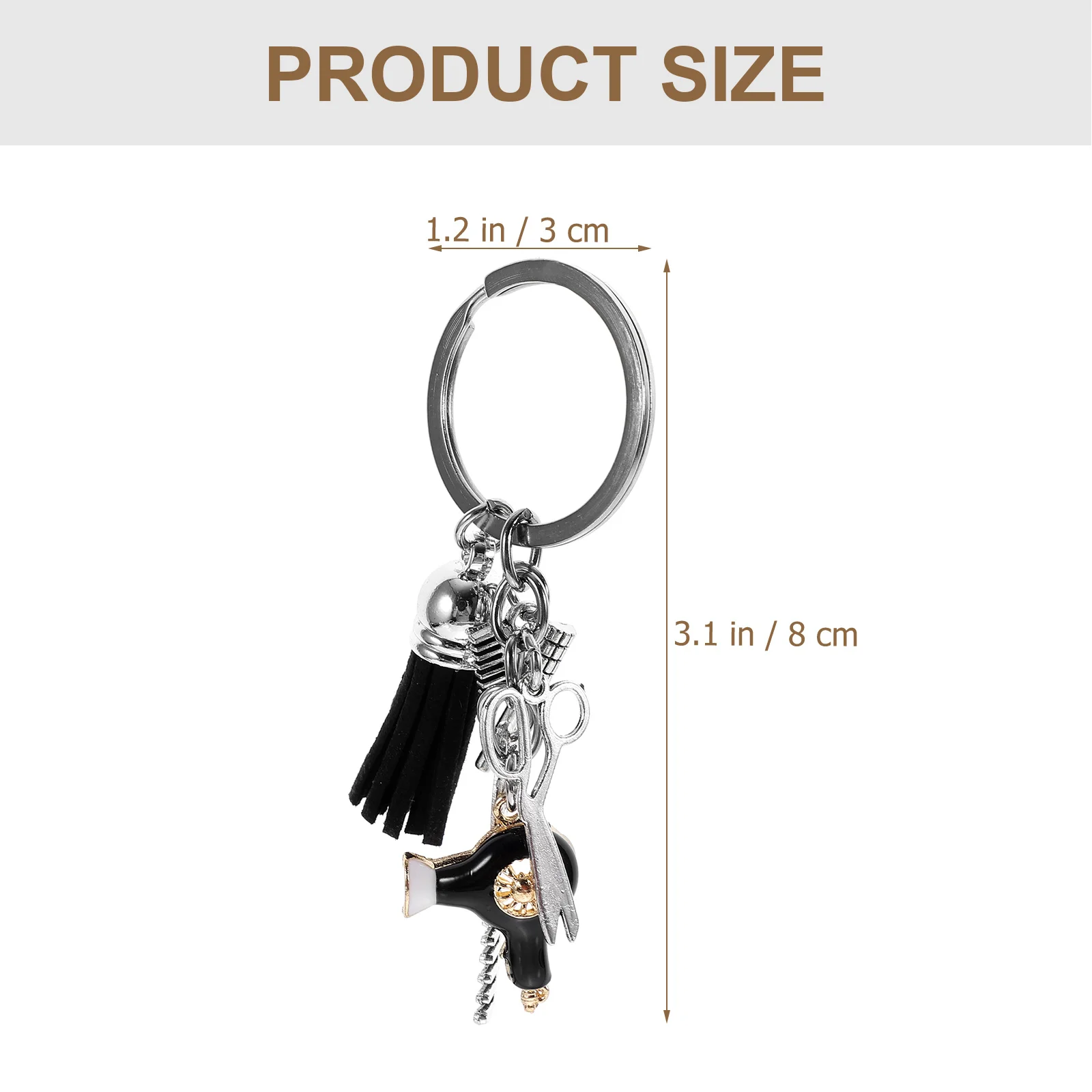 Hairdryer Hairdresser Keyring Chain Keychain Hairdressing Holder Zinc Alloy Backpack Hanging Ornaments