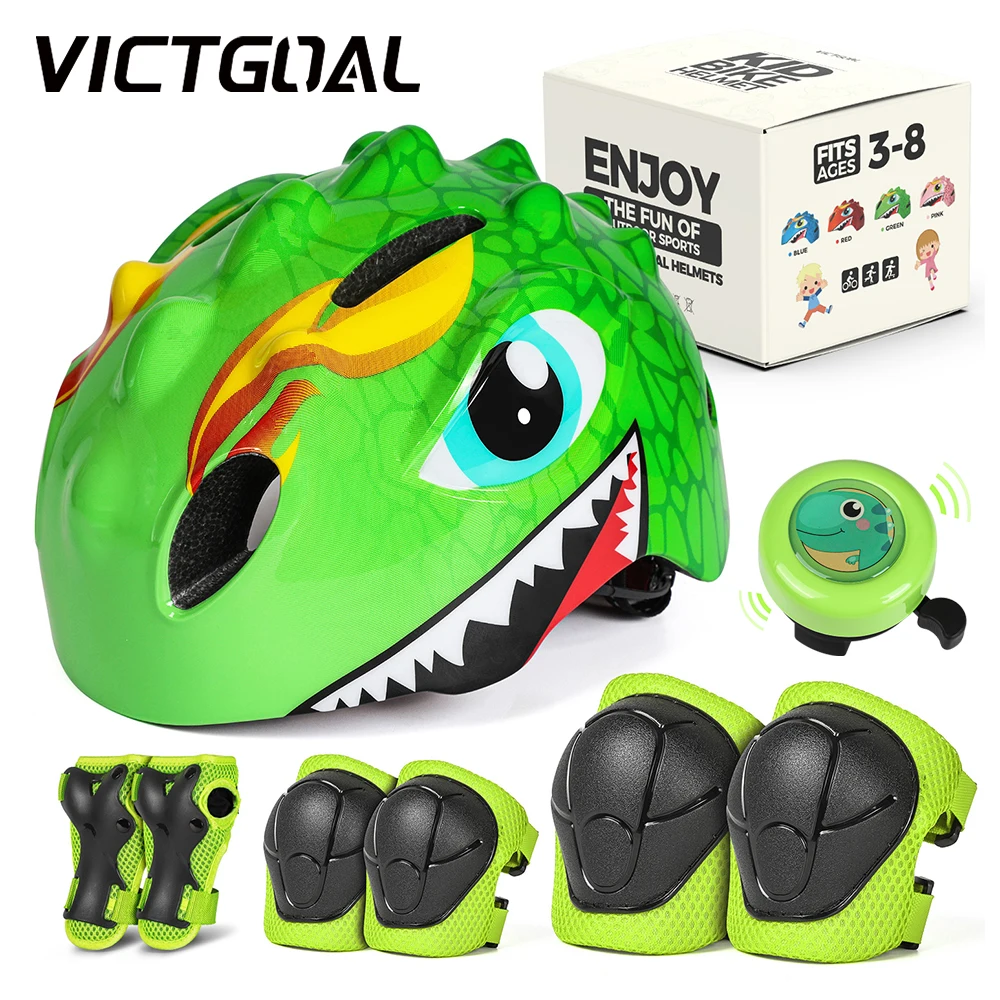 VICTGOAL Kids Bicycle Helmet Knee Pads Elbow Guards for Children Boys Girls Balance Bike Roller Skate Scooter Sports Safety Gear