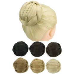 Synthetic Small Size Braided Chignon Dancer Hair Cover Donut Hairpieces Scrunchies Hair Bun Wig Updo Wedding Party for Women