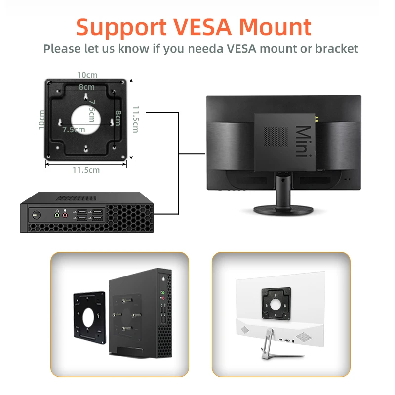 Mini Pc Desktop AMD R7 4700U CPU 2*DDR4 SSD HD VGA RJ45 WIFI6 Mini Gaming Pc